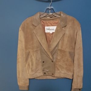 BROWN LEATHER AND SUED JACKET